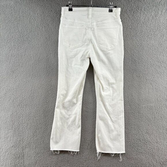 J.Crew Flare Crop Mid Rise White Jean in stretch Sz 26 BO933 - Picture 4 of 15